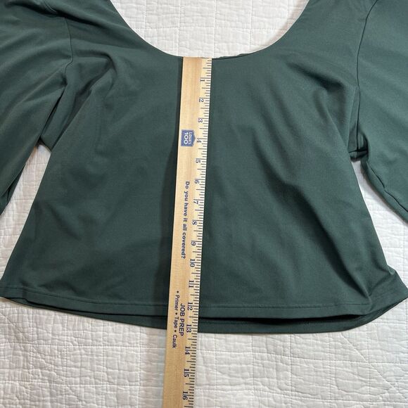 Fabletics Oasis‎ Twist Built In Bra Long Sleeve Top Forest Green Womens XXL 1X - Picture 9 of 12